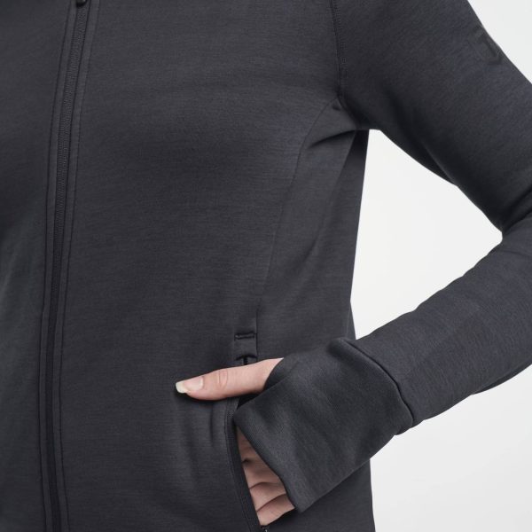 TXlite ženski pulover s kapuco Black – detajl žepa in rokava