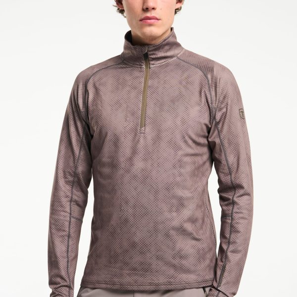 Tenson AermaX Half Zip Print moška termo majica – rjava