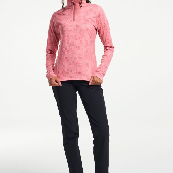 Tenson AermaX Half Zip Print ženska termo majica – roza