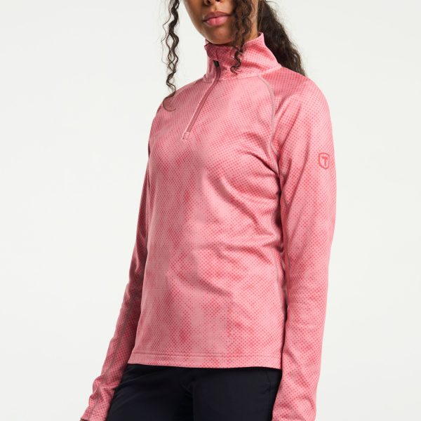 Tenson AermaX Half Zip Print ženska termo majica – roza