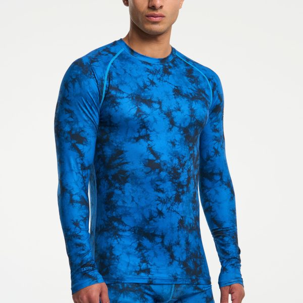 Tenson Motion moška termo majica – modri tie-dye vzorec